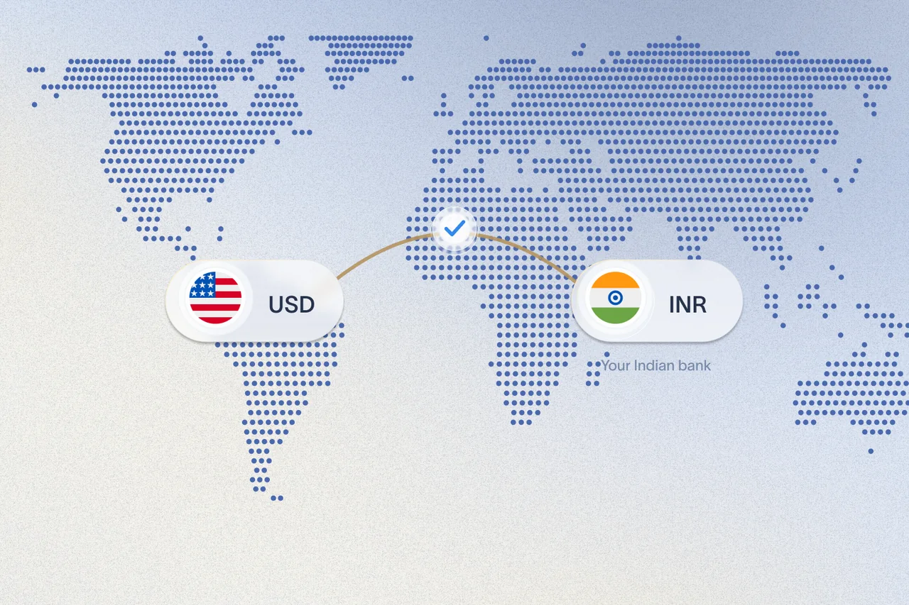 Illustration symbolizing cheapest USD withdrawals to India