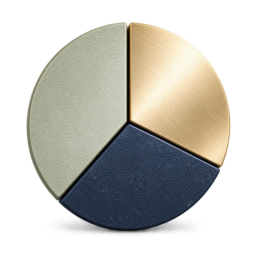 Pie chart representing diversification in US stocks and ETFs